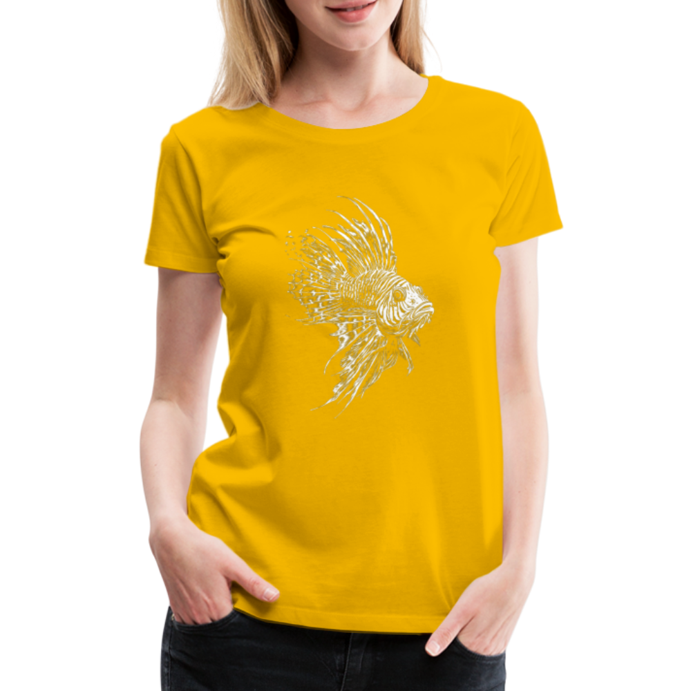 Rotfeuerfisch - Monochrom - Frauen Premium T-Shirt - Sonnengelb
