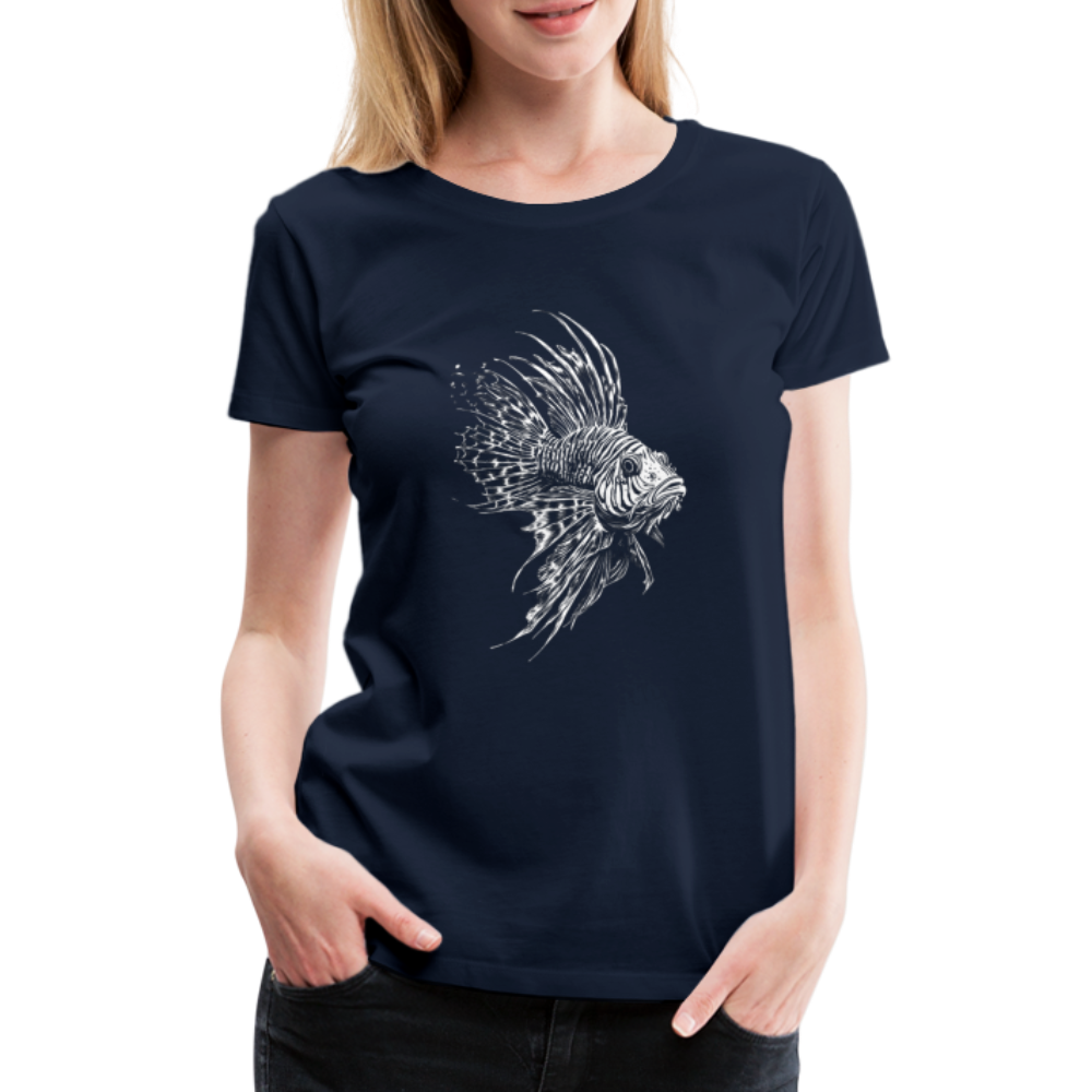 Rotfeuerfisch - Monochrom - Frauen Premium T-Shirt - Navy