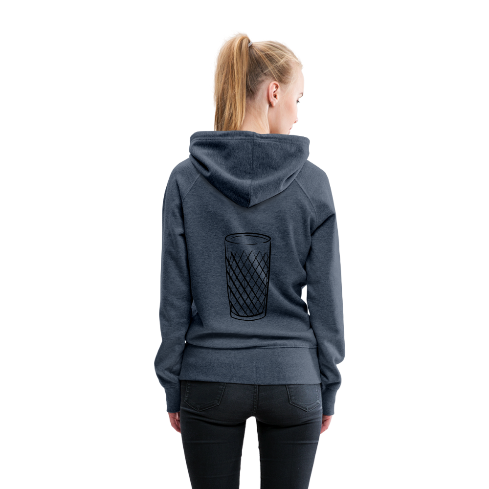 Frankfurter Geripptes - Äpplerglas - Hessisch Mundart - Frauen Premium Hoodie - Jeansblau