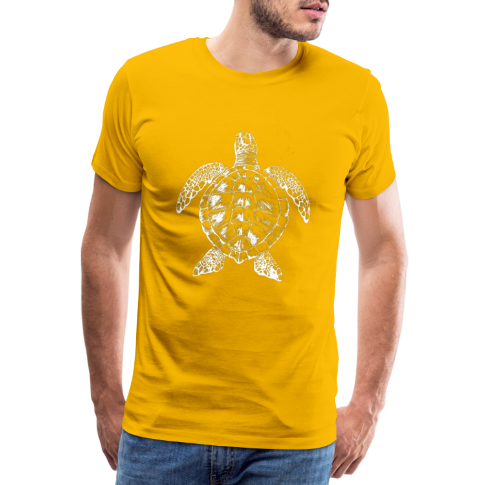 Meeresschildkröte - Monochrom - Männer Premium T-Shirt - Sonnengelb