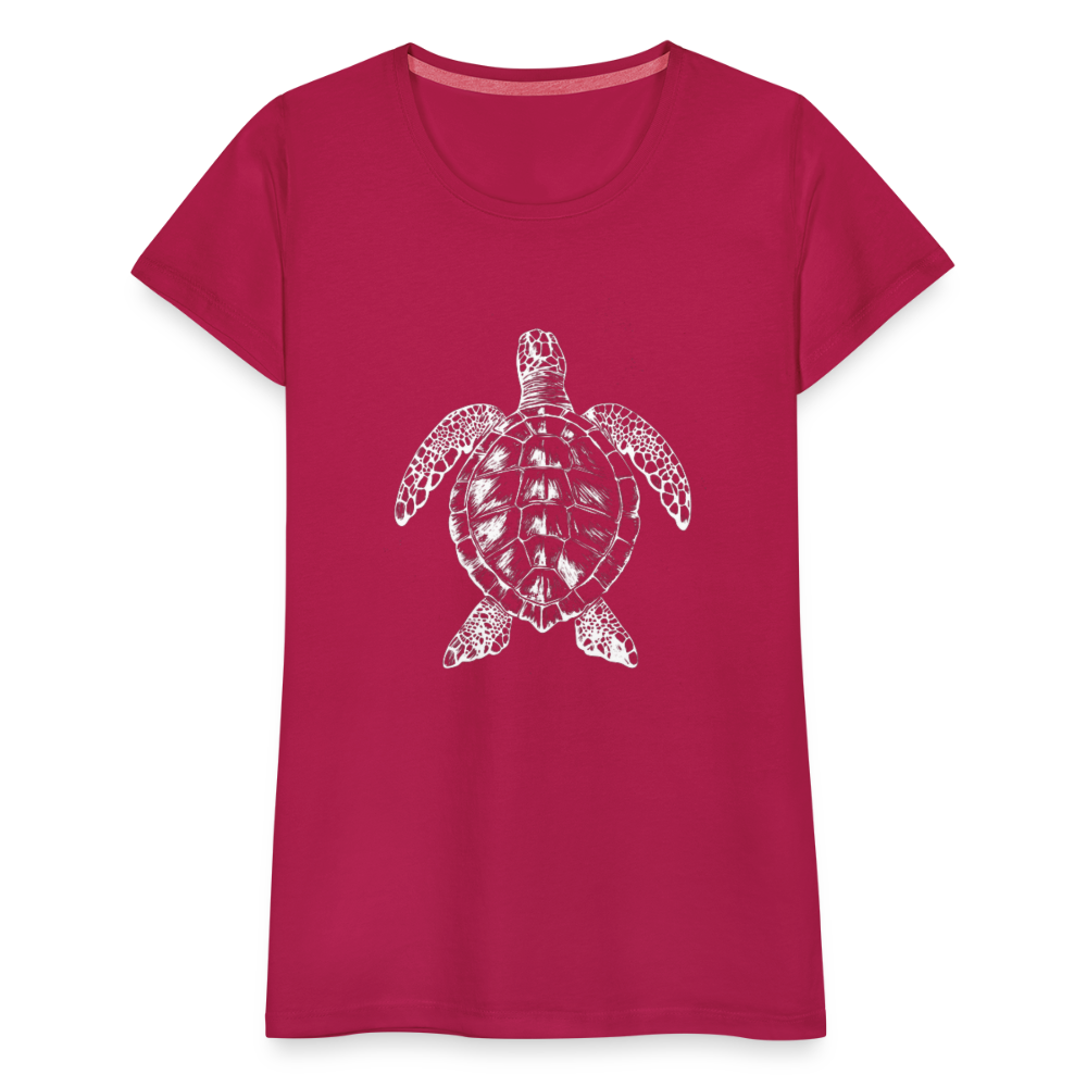 Meeresschildkröte - Monochrom - Frauen Premium T-Shirt - dunkles Pink