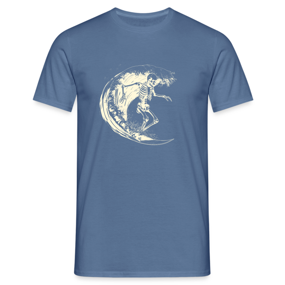 Cooles Surfer Skelett - Männer T-Shirt - Taubenblau