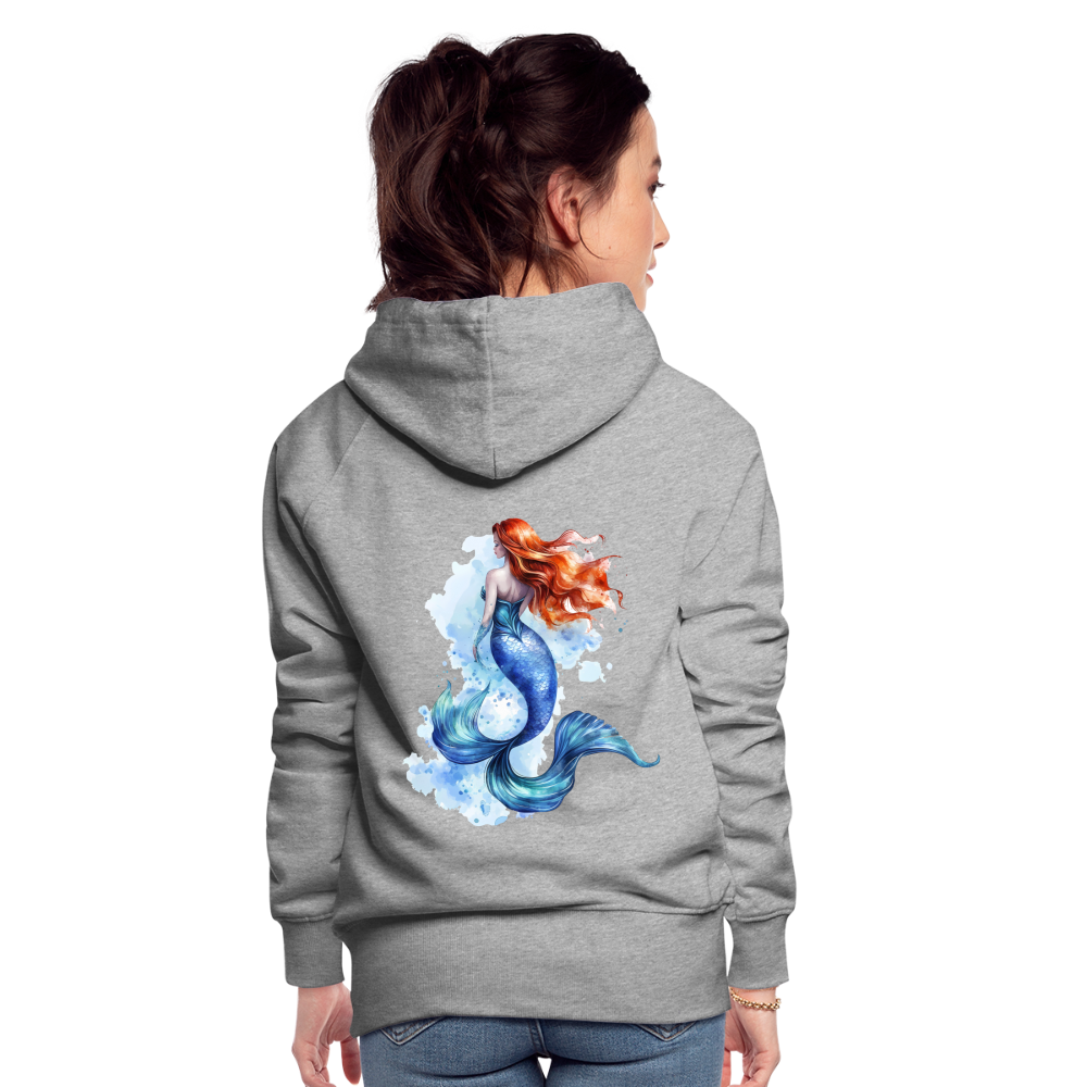 Meerjungfrau als Aquarelle - Frauen Premium Hoodie - Grau meliert