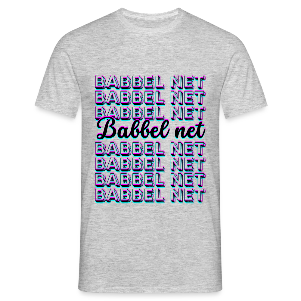 Babbel net - Hessisch Mundart - Männer T-Shirt - Grau meliert