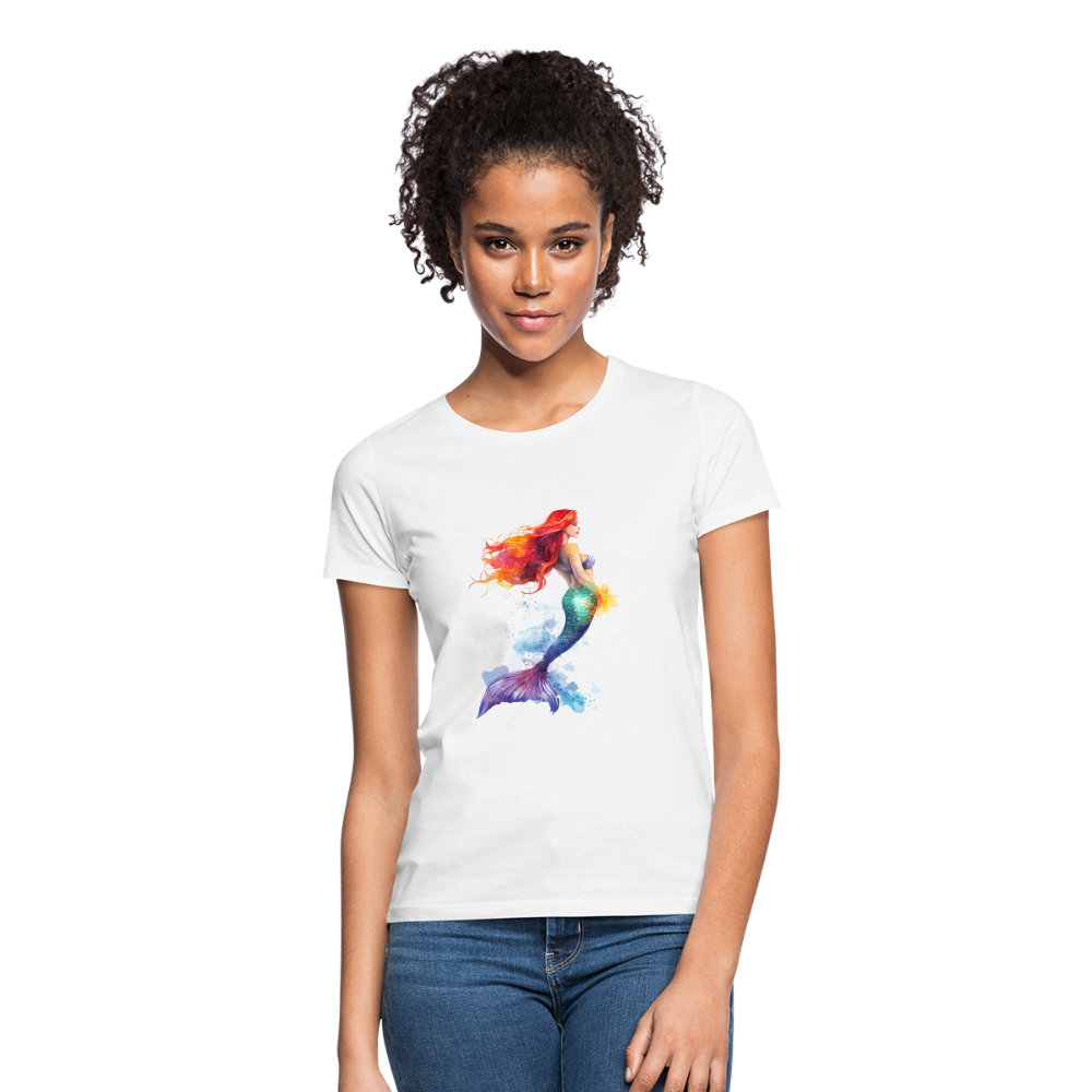 Meerjungfrau als Aquarelle - Frauen T-Shirt - Weiß