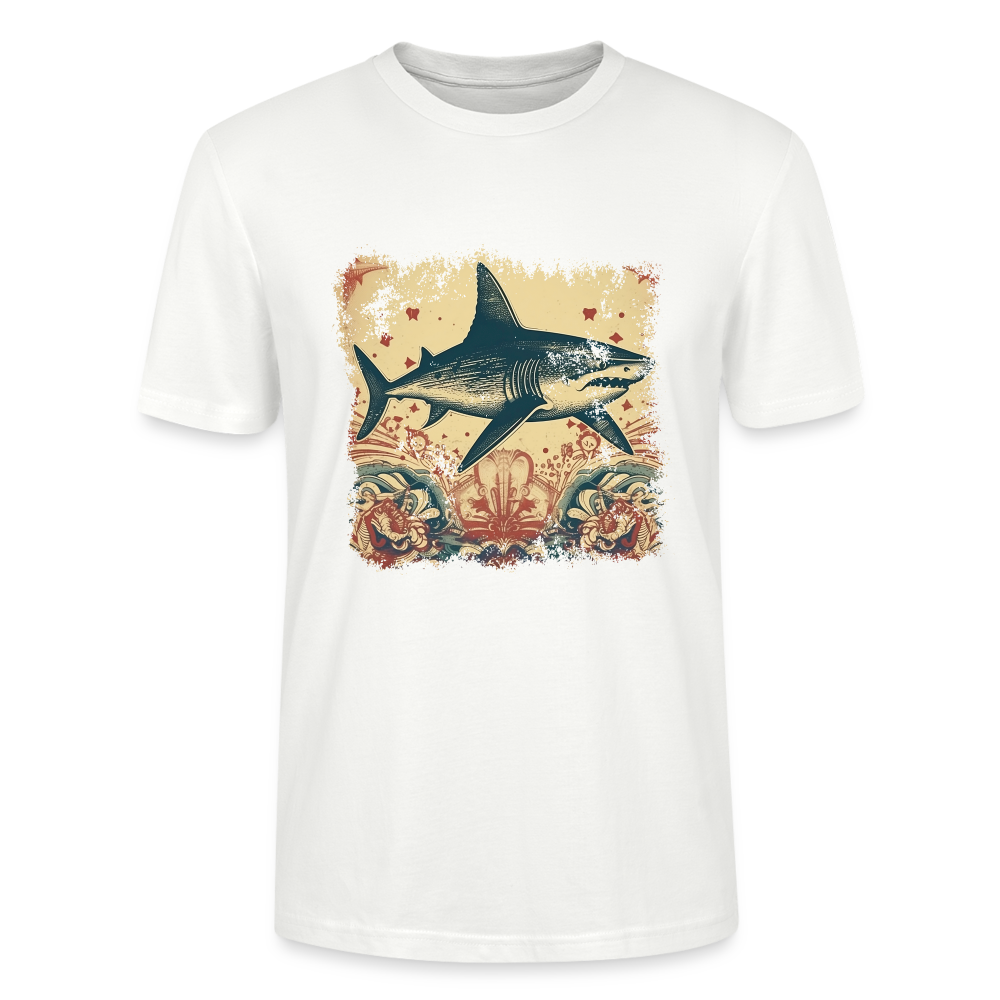 Cooler Retro Hai mit 50er Jahre Mustern - Stanley/Stella Unisex T-Shirt - Weiß