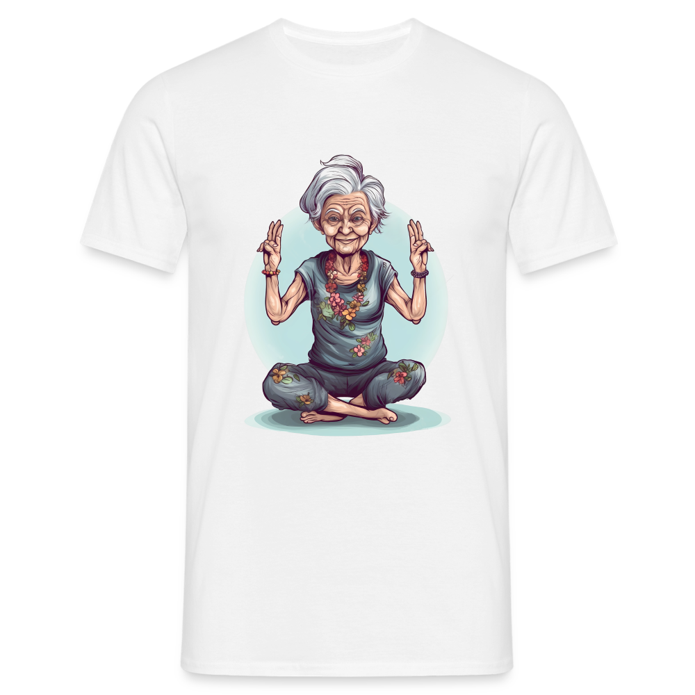 Coole Yoga Oma - Meditation im besten Alter - Männer T-Shirt - Weiß