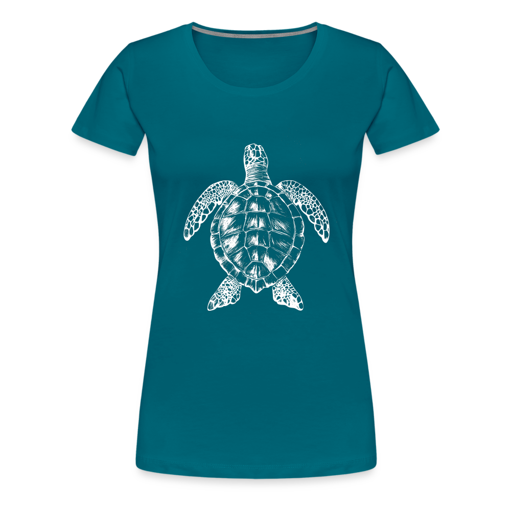 Meeresschildkröte - Monochrom - Frauen Premium T-Shirt - Divablau