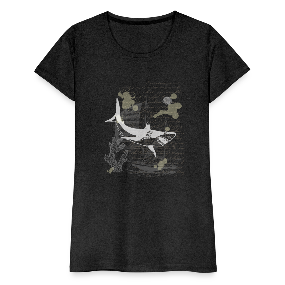 Vintage Steampunk Hai Motiv - Frauen Premium T-Shirts - Anthrazit
