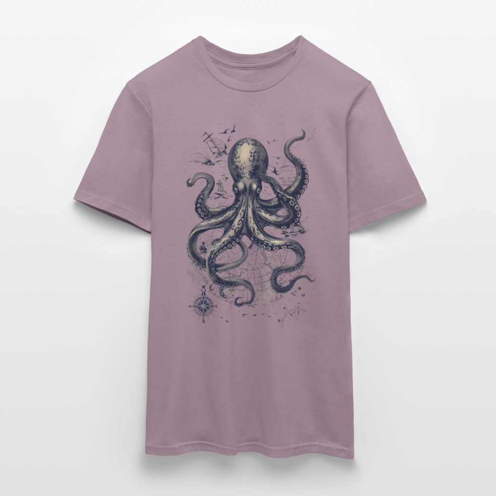 Steampunk Oktopus - Männer T-Shirt - Lilagrau