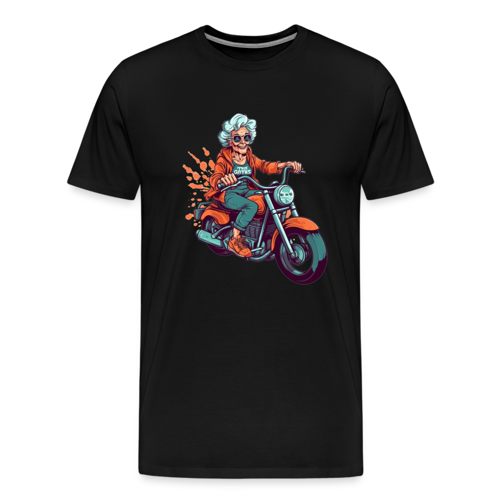 Coole alte Biker Oma - Motorrad Omi - Männer T-Shirt - Schwarz