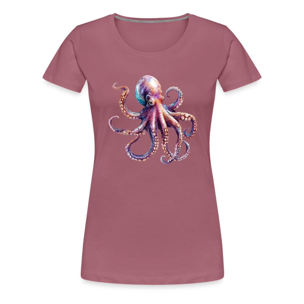 Cooles Wasserfarben Aquarell Oktopus Design - Frauen Premium T-Shirts - Malve