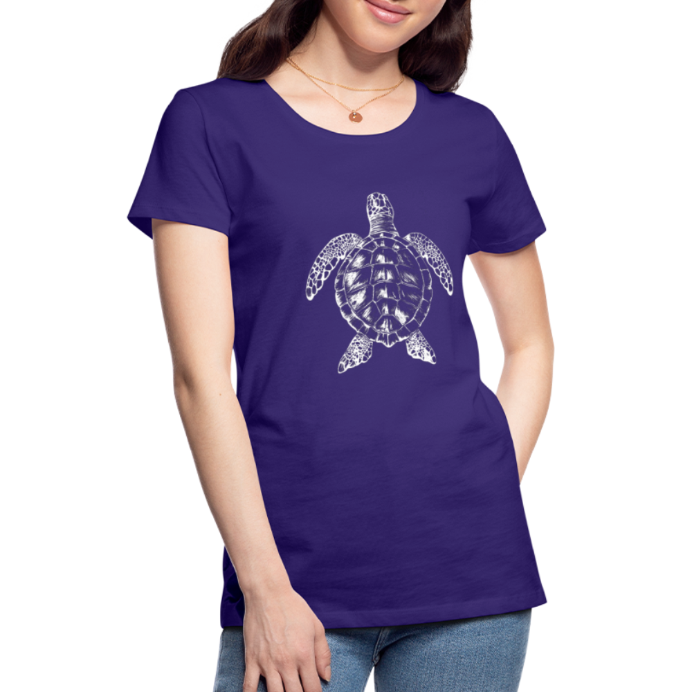Meeresschildkröte - Monochrom - Frauen Premium T-Shirt - Lila