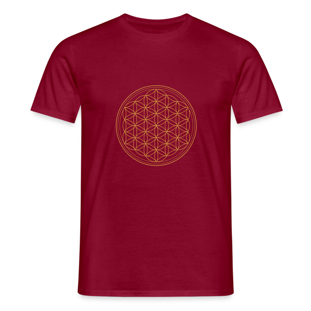 Blume des Lebens "Flower of Life" - Männer T-Shirt - Ziegelrot