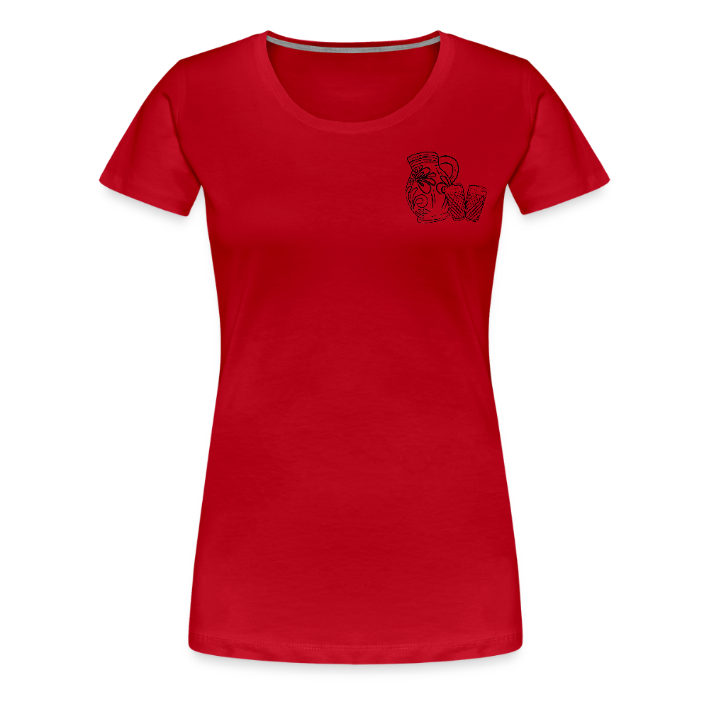 Bembel mit Gläsern - Hessisch Mundart - Frauen Premium T-Shirt - Rot