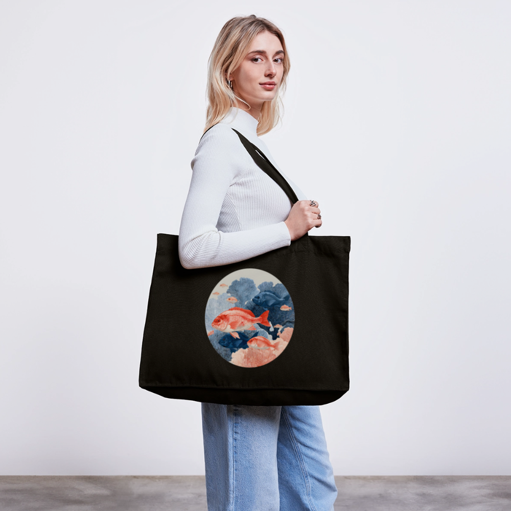 Bunter Meeres Fisch - Stanley/Stella recycelter Shopping Bag - Schwarz