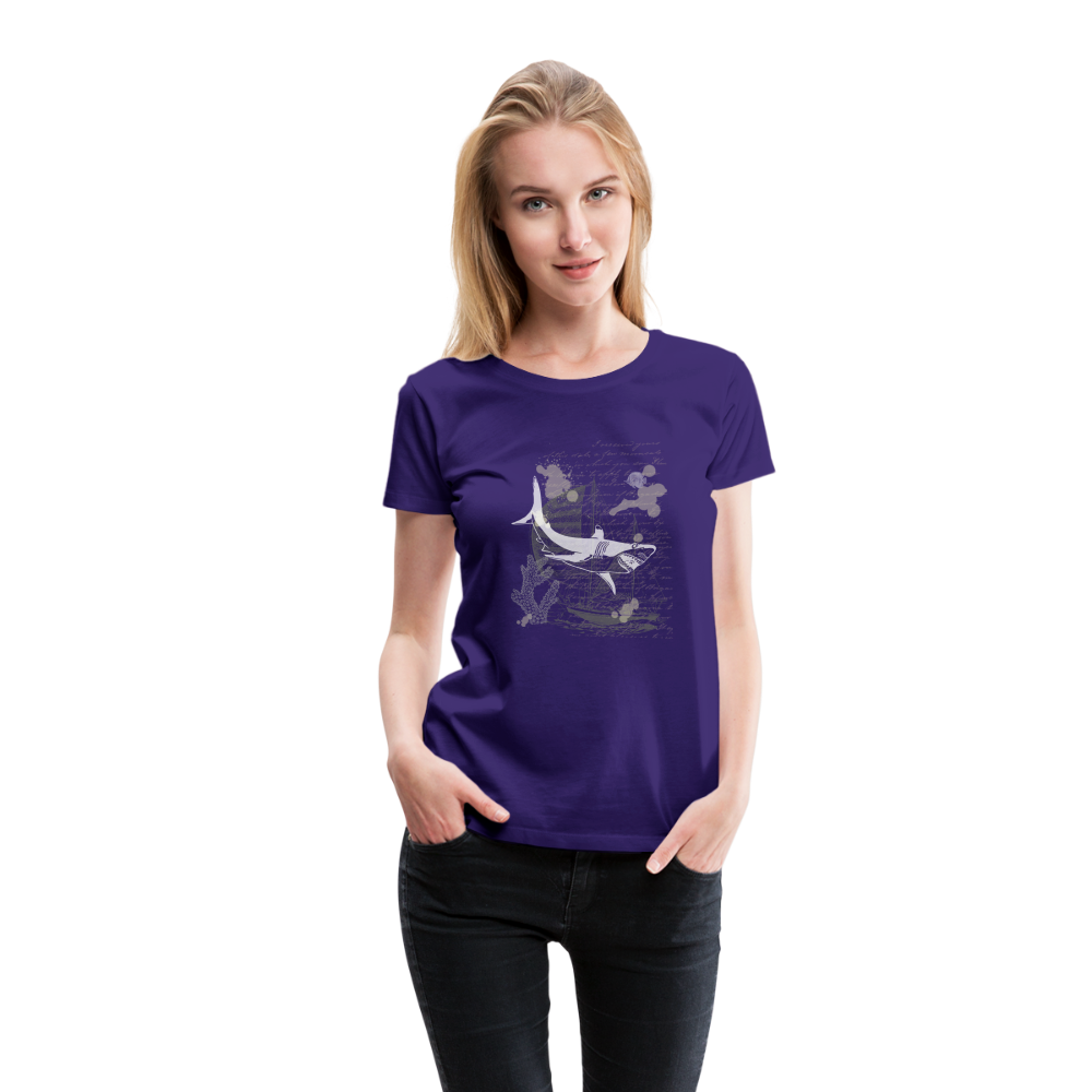 Vintage Steampunk Hai Motiv - Frauen Premium T-Shirts - Lila