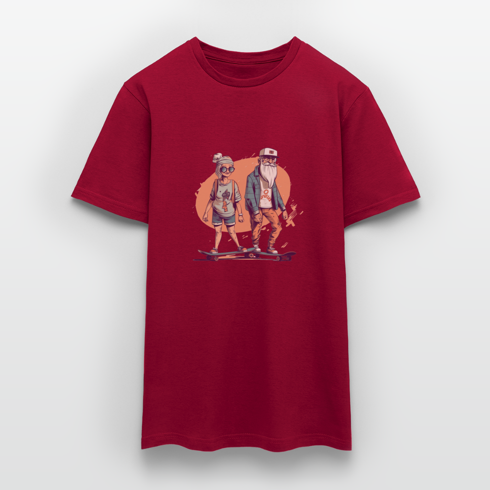 Cooles älteres Pärchen als Skater Hipster - Männer T-Shirt - Ziegelrot
