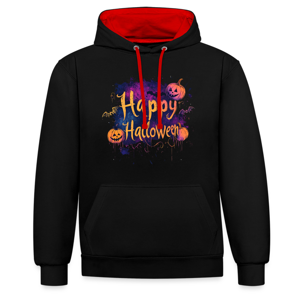 Happy Halloween mit Kürbissen als Schriftzug - Tasse einfarbig - Schwarz/Rot