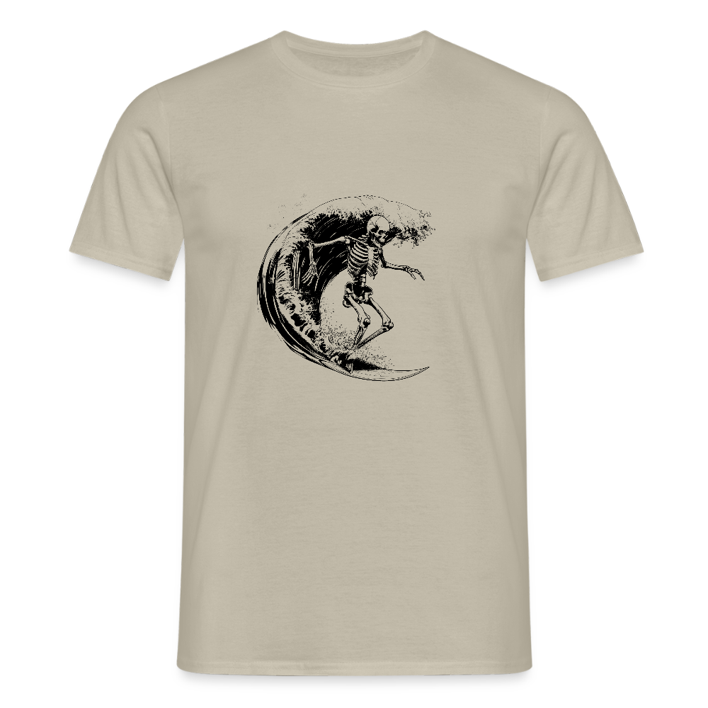 Cooles Surfer Skelett - Männer T-Shirt - Sandbeige