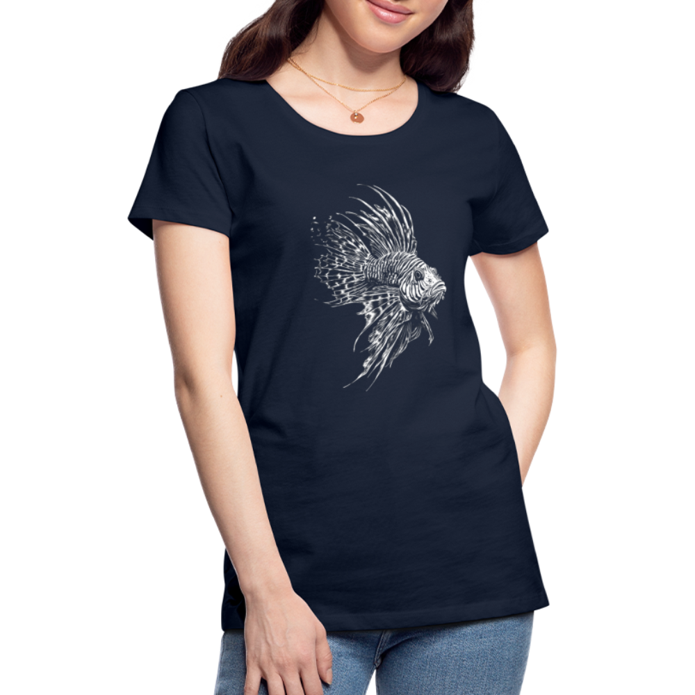Rotfeuerfisch - Monochrom - Frauen Premium T-Shirt - Navy
