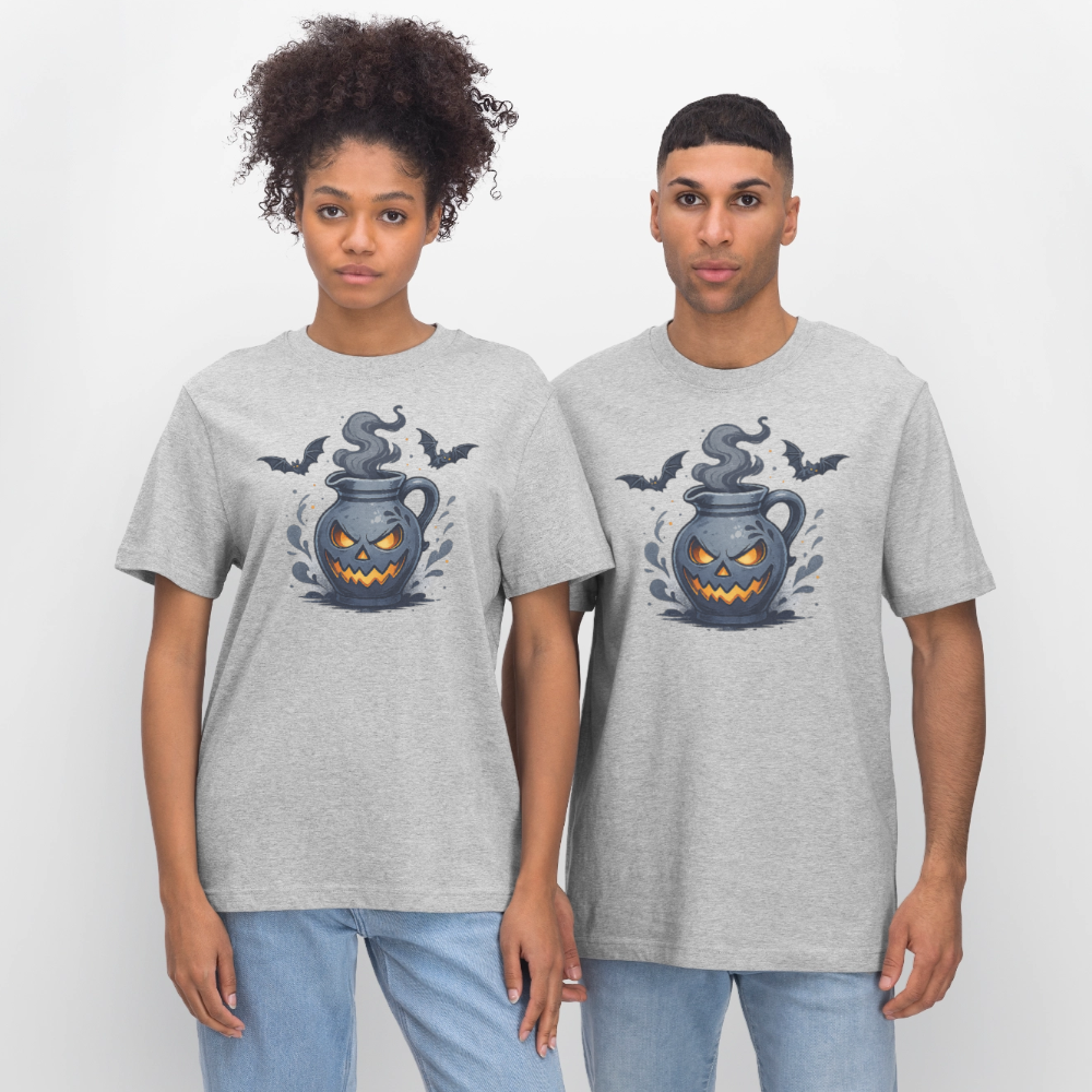 Hessisch Halloween Bembel - Unisex Relaxed Fit Bio-T-Shirt - Grau meliert