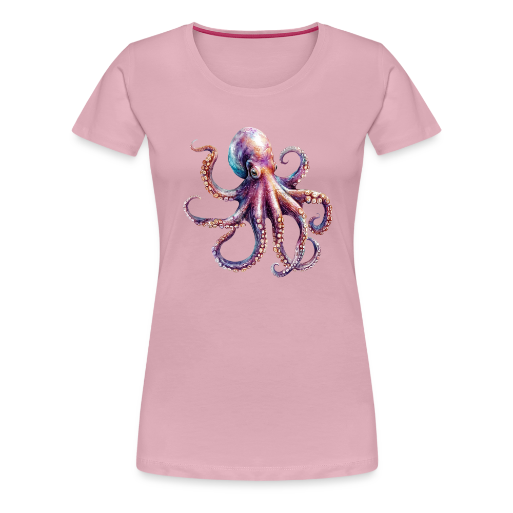 Cooles Wasserfarben Aquarell Oktopus Design - Frauen Premium T-Shirts - Hellrosa