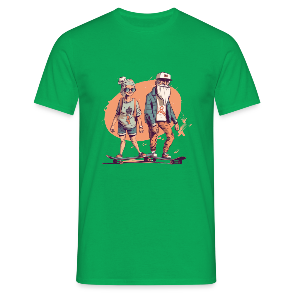 Cooles älteres Pärchen als Skater Hipster - Männer T-Shirt - Kelly Green