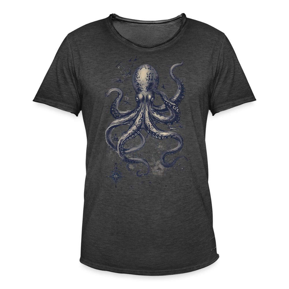 Steampunk Oktopus - Männer Vintage T-Shirt - Vintage Schwarz