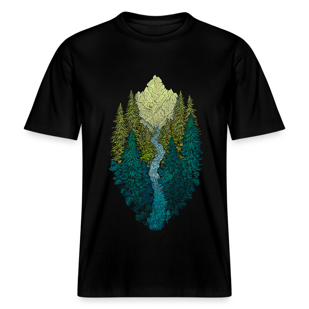 Berg- & Naturmotiv Shirt - Stanley/Stella Relaxed Fit Unisex Bio-T-Shirt Sparker - Schwarz