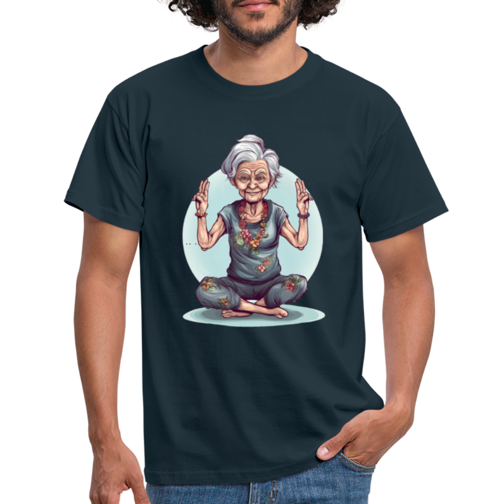 Coole Yoga Oma - Meditation im besten Alter - Männer T-Shirt - Navy