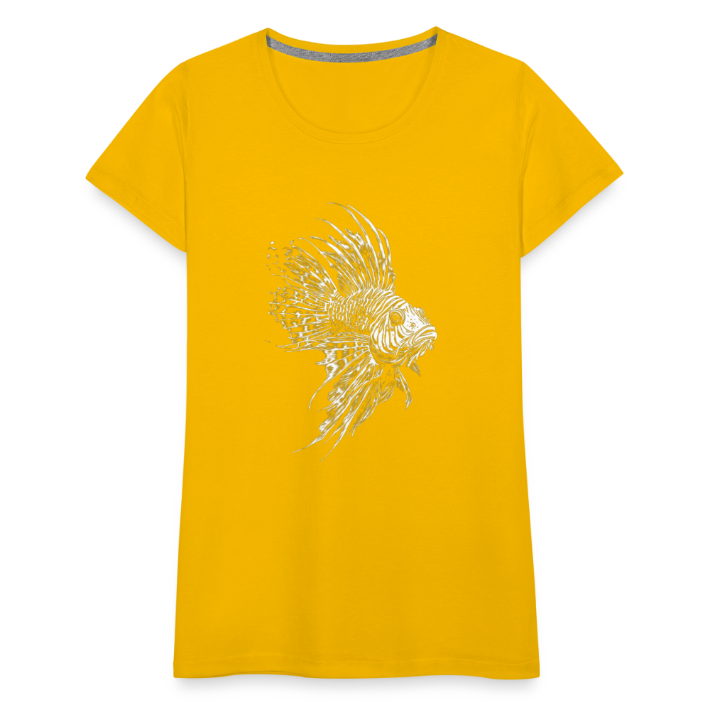Rotfeuerfisch - Monochrom - Frauen Premium T-Shirt - Sonnengelb