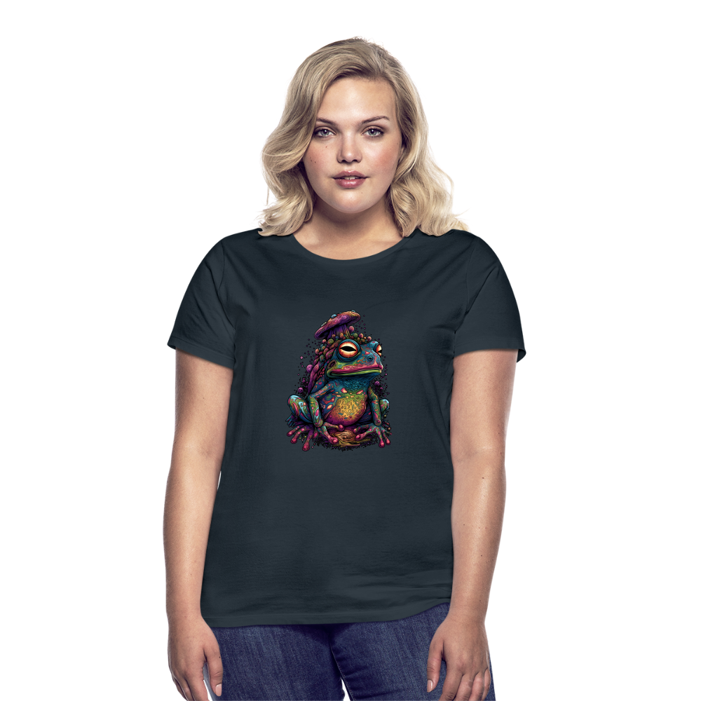 Trippy Pilz Frosch - Psychedelisches Motiv - Frauen T-Shirt - Navy