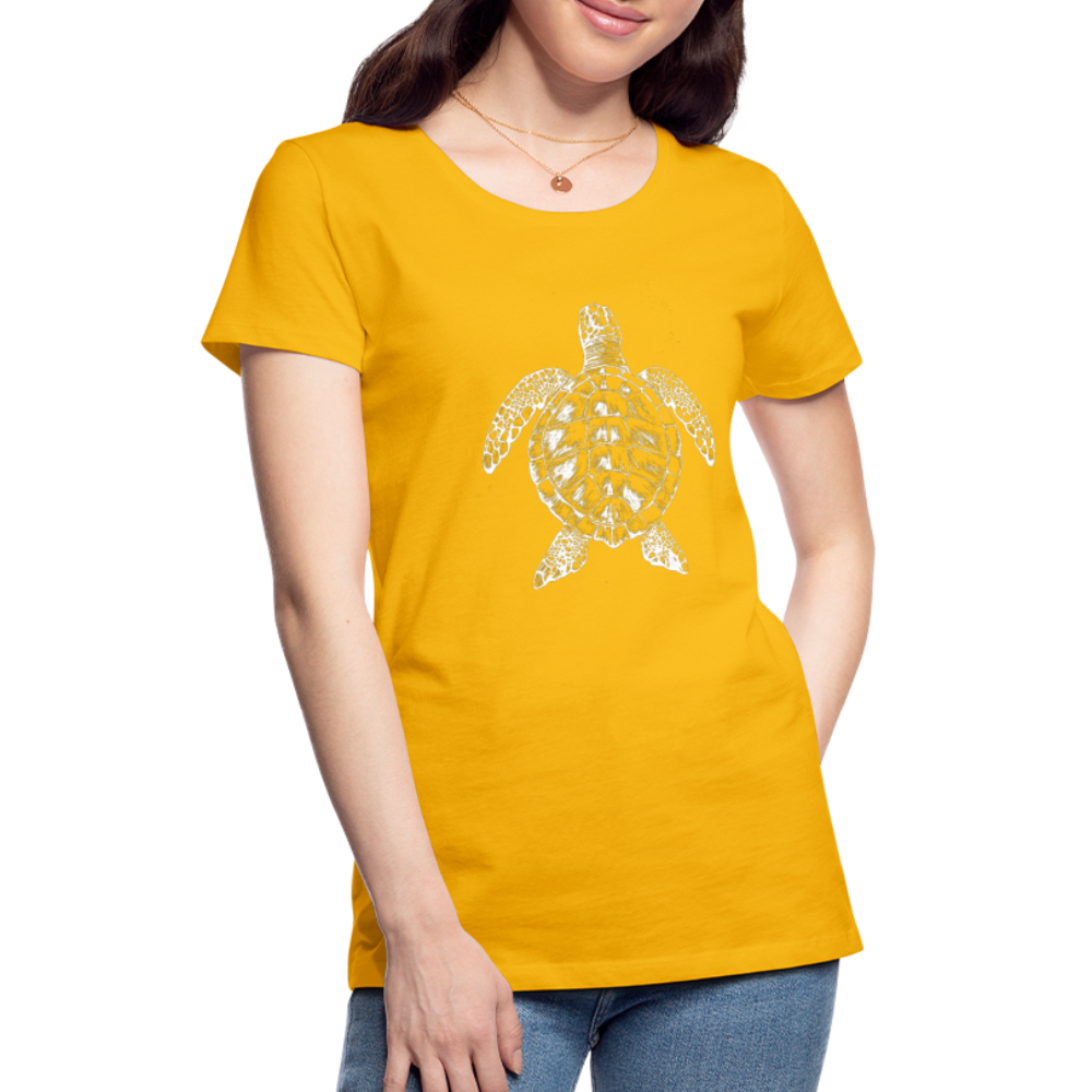 Meeresschildkröte - Monochrom - Frauen Premium T-Shirt - Sonnengelb