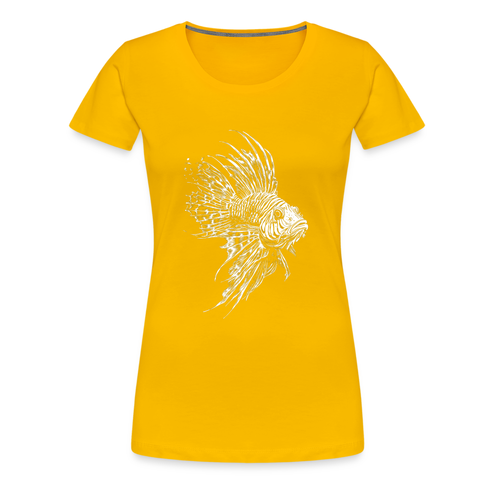 Rotfeuerfisch - Monochrom - Frauen Premium T-Shirt - Sonnengelb
