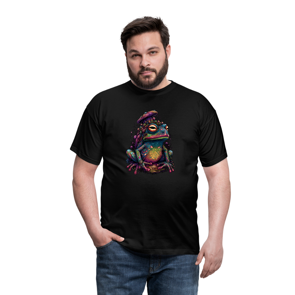 Trippy Pilz Frosch - Psychedelisches Motiv - Männer T-Shirt - Schwarz