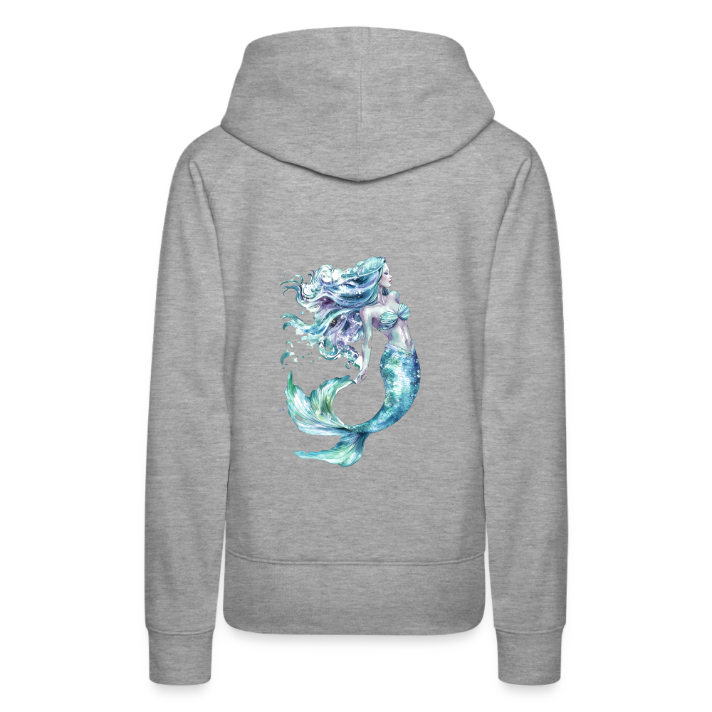 Meerjungfrau als Aquarelle - Frauen Premium Hoodie - Grau meliert
