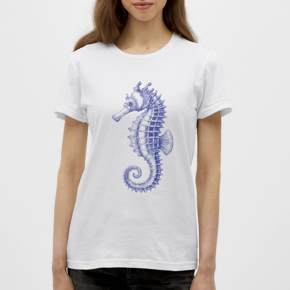 Indigo Seepferchen - Männer T-Shirt - Weiß