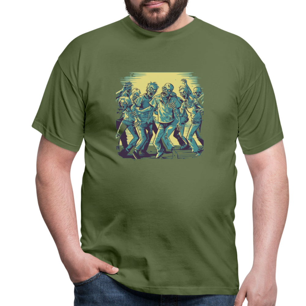 Tanzende Zombies - Gruseliges Zombie Motiv - Männer T-Shirt - Militärgrün