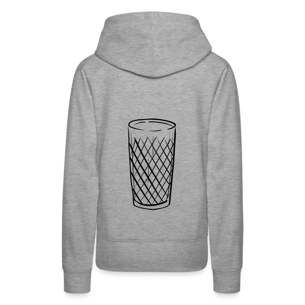 Frankfurter Geripptes - Äpplerglas - Hessisch Mundart - Frauen Premium Hoodie - Grau meliert