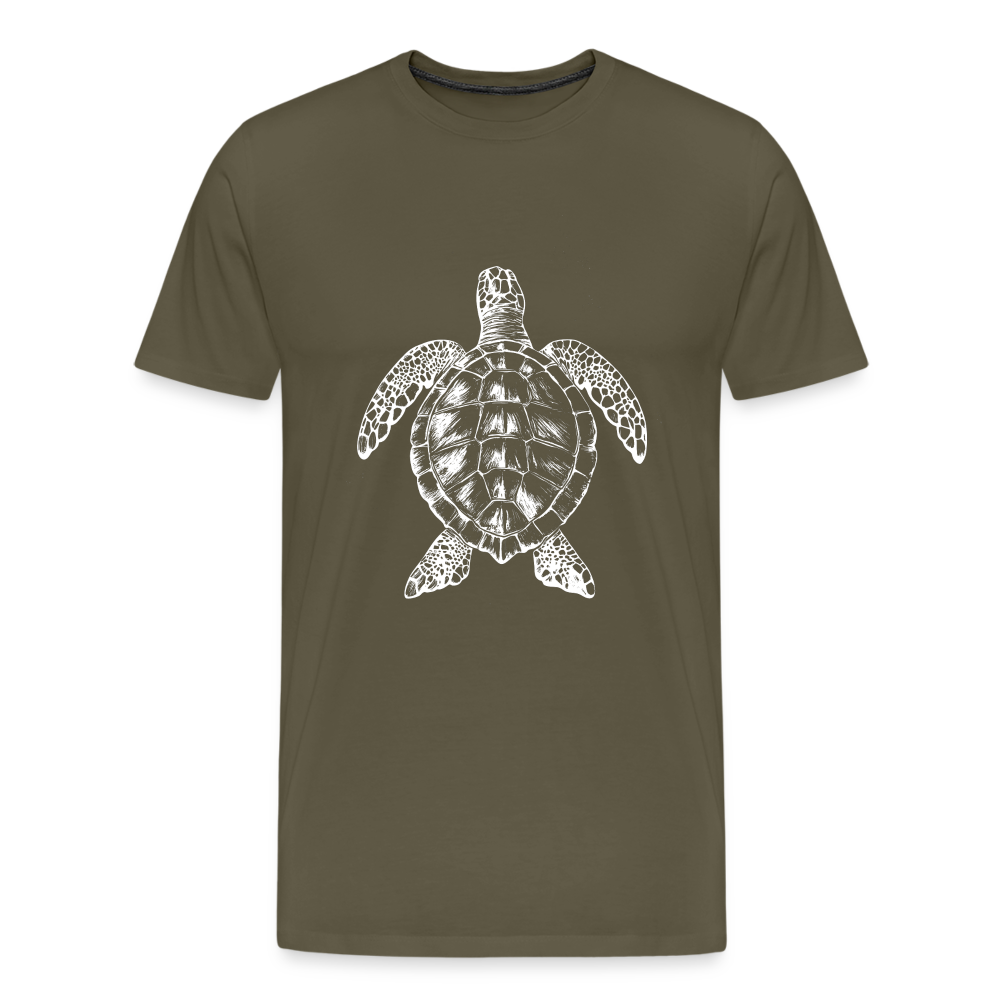 Meeresschildkröte - Monochrom - Männer Premium T-Shirt - Khaki