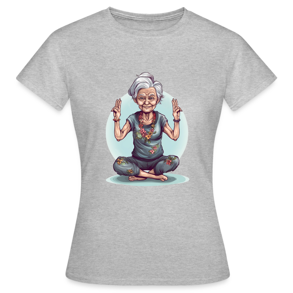 Coole Yoga Oma - Meditation im besten Alter - Frauen T-Shirt - Grau meliert