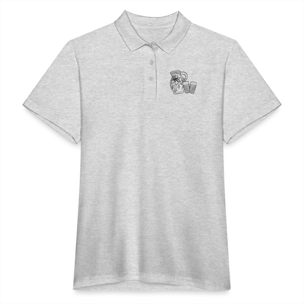 Bembel mit Gläsern - Hessisch Mundart - Frauen Premium Poloshirt - Grau meliert