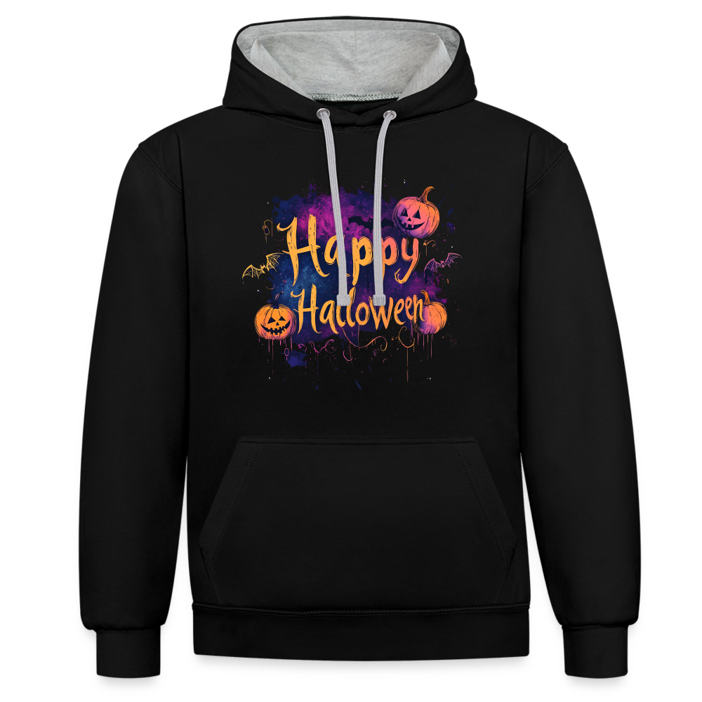 Happy Halloween mit Kürbissen als Schriftzug - Tasse einfarbig - Schwarz/Grau meliert