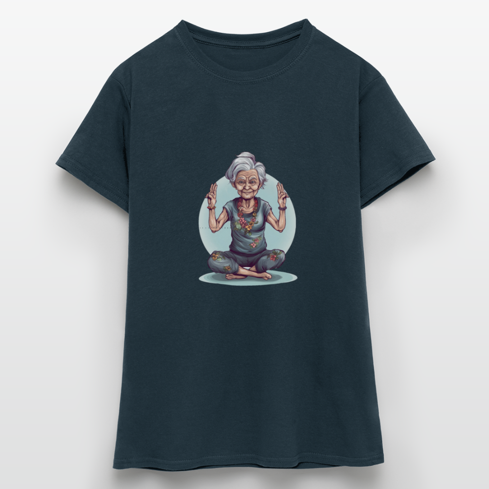 Coole Yoga Oma - Meditation im besten Alter - Frauen T-Shirt - Navy