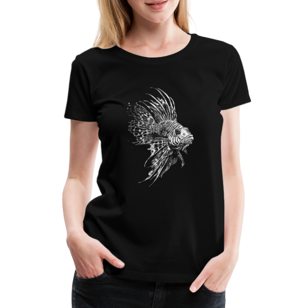 Rotfeuerfisch - Monochrom - Frauen Premium T-Shirt - Schwarz