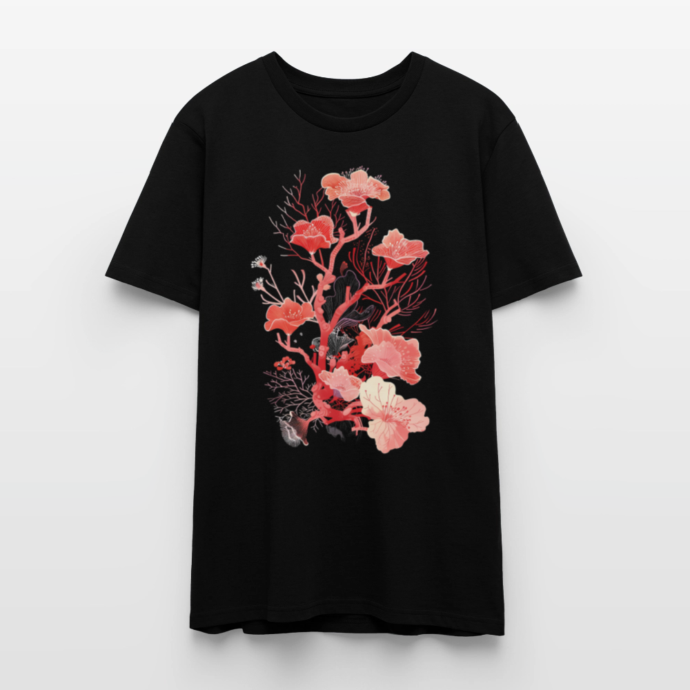 Zarte Korallen Blumen - Stanley/Stella Unisex Bio-T-Shirt CRAFTER - Schwarz