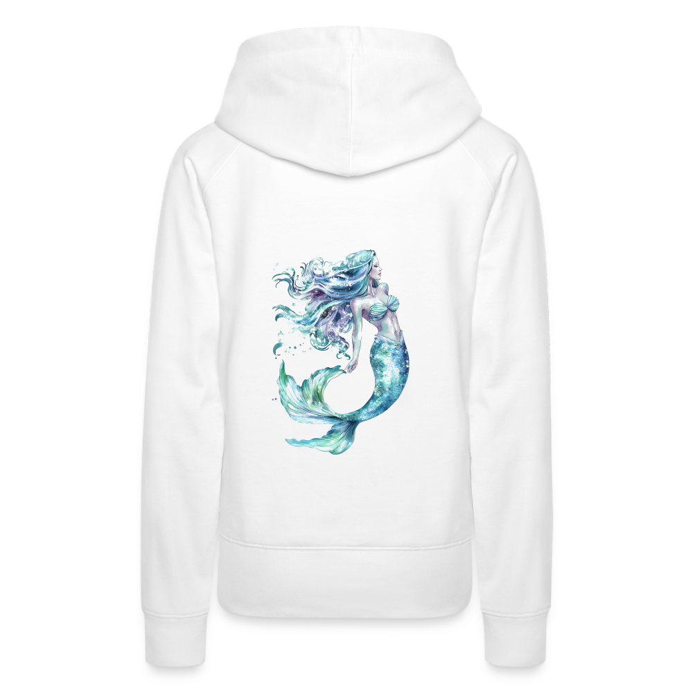 Meerjungfrau als Aquarelle - Frauen Premium Hoodie - Weiß