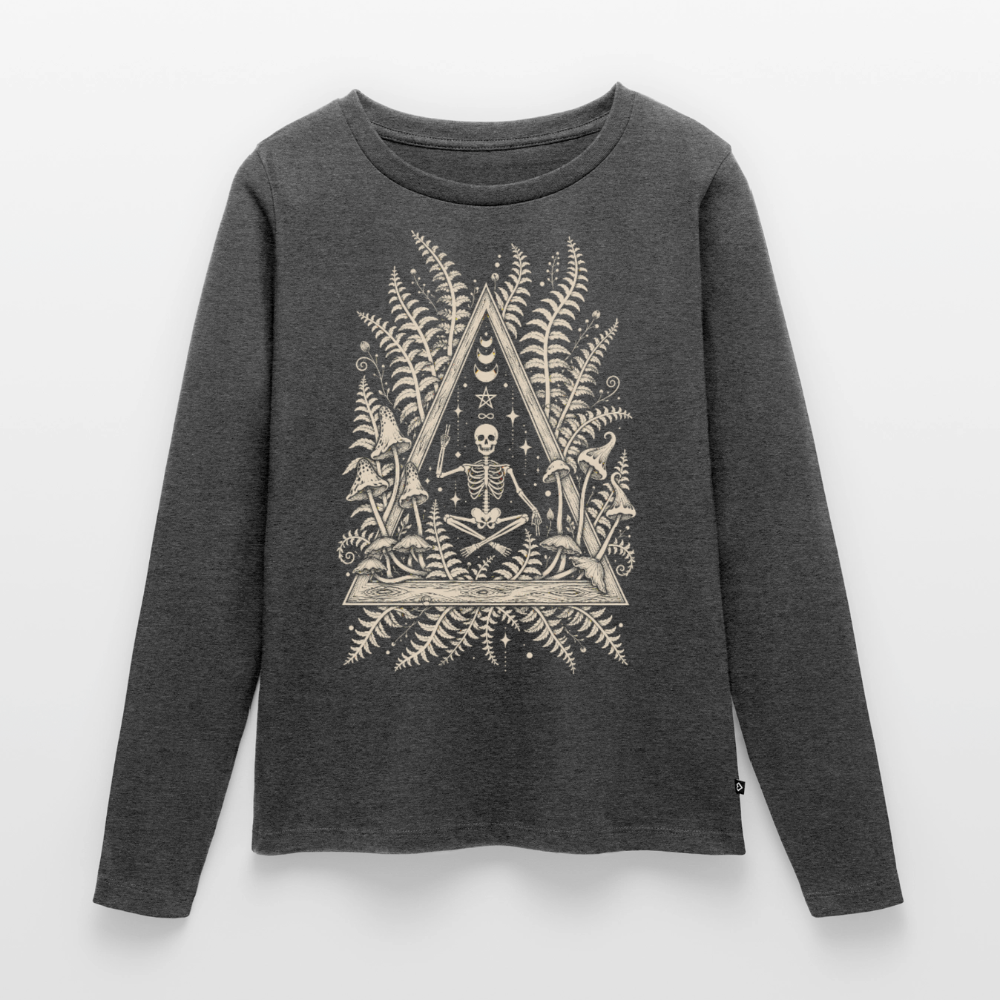 Frauen Premium Langarmshirt - Anthrazit meliert