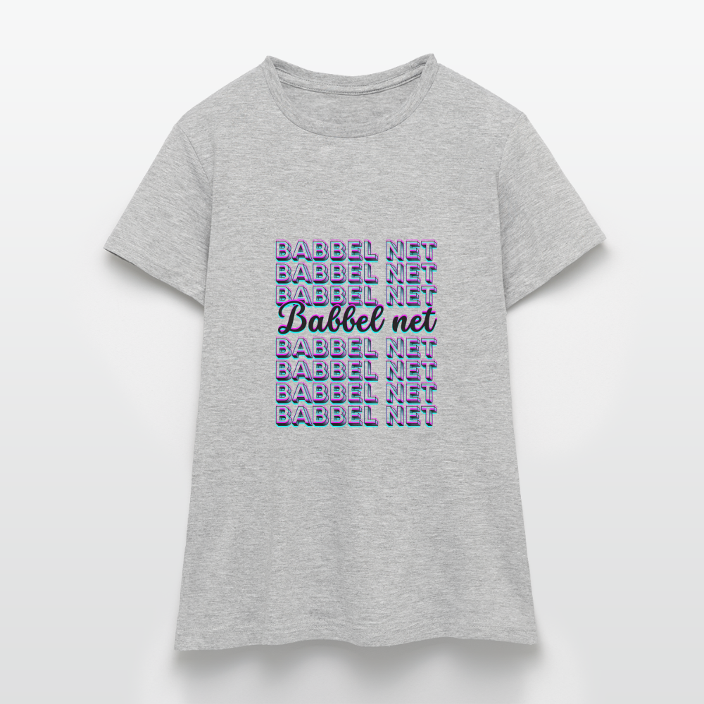 Babbel net - Hessisch Mundart - Frauen T-Shirt - Grau meliert